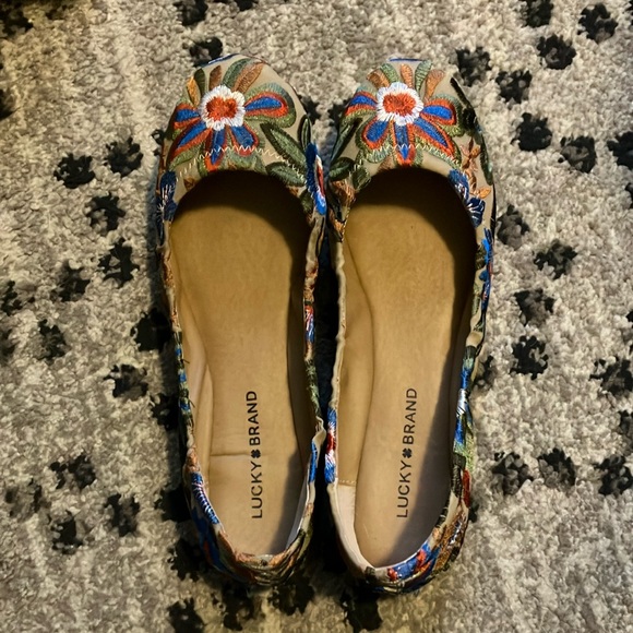 Lucky Brand Women's Floral Embroidered Flats - Multicolor - Picture 1 of 3